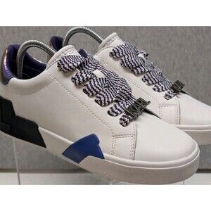 Karl Lagerfeld Paris Maddisen Sneakers White Black Charms Womens 9.5 B US Melora